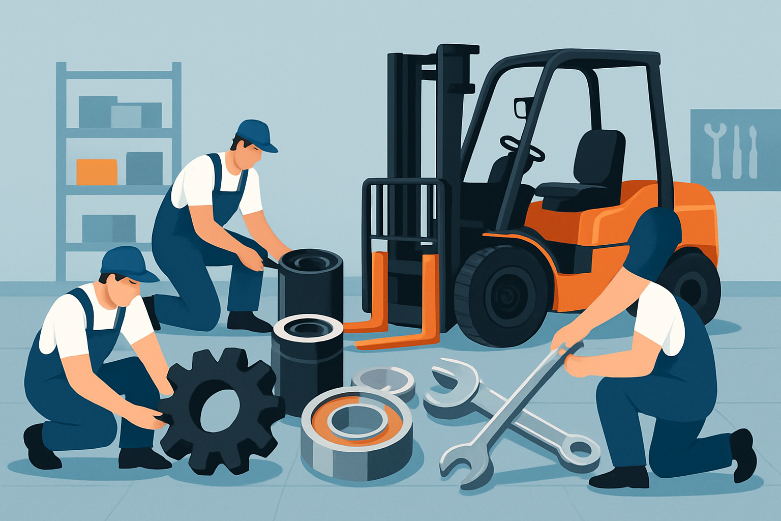 Atelier de réparation spécialisé montrant la maintenance d