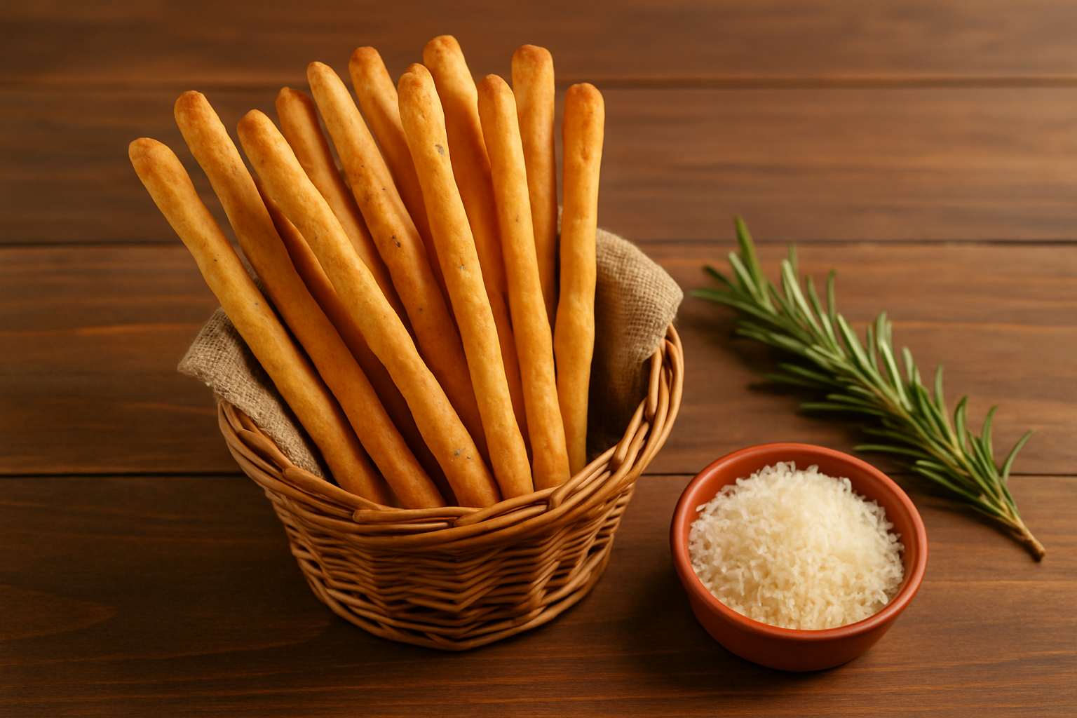 Grissini maison, baguettes fines et croustillantes prêtes à déguster