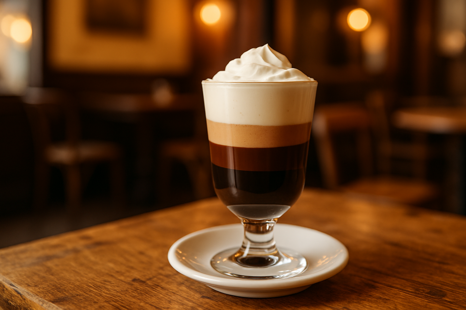 Bicerin, la boisson traditionnelle turinoise, présentée dans un verre typique