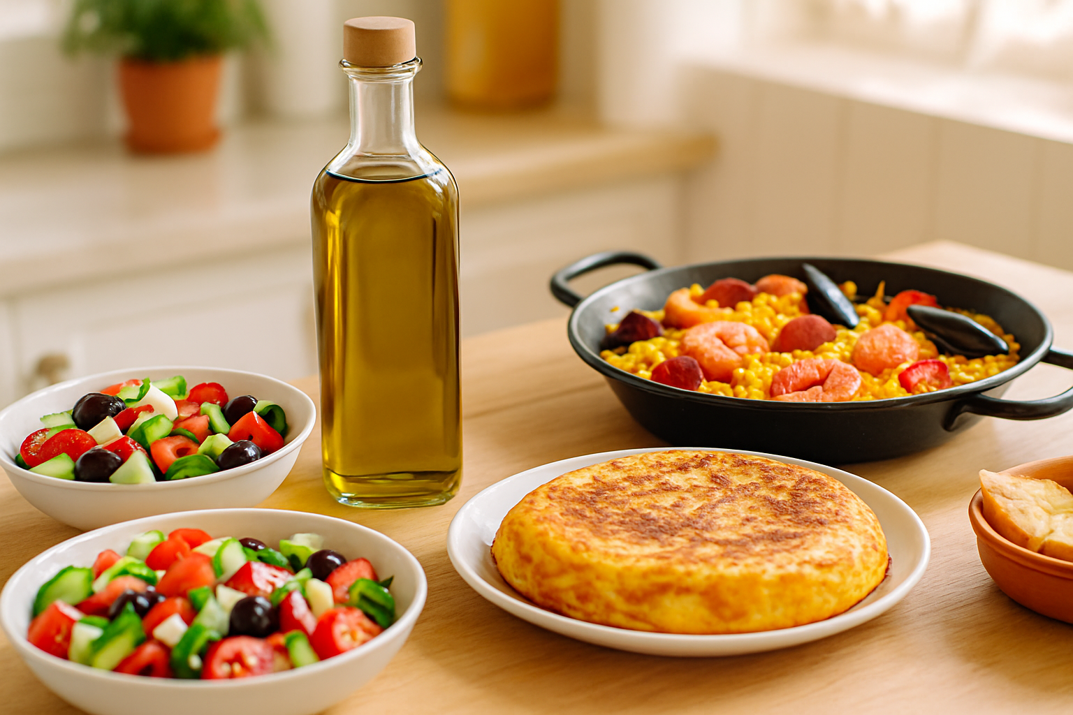 Cuisine traditionnelle espagnole mettant en valeur l