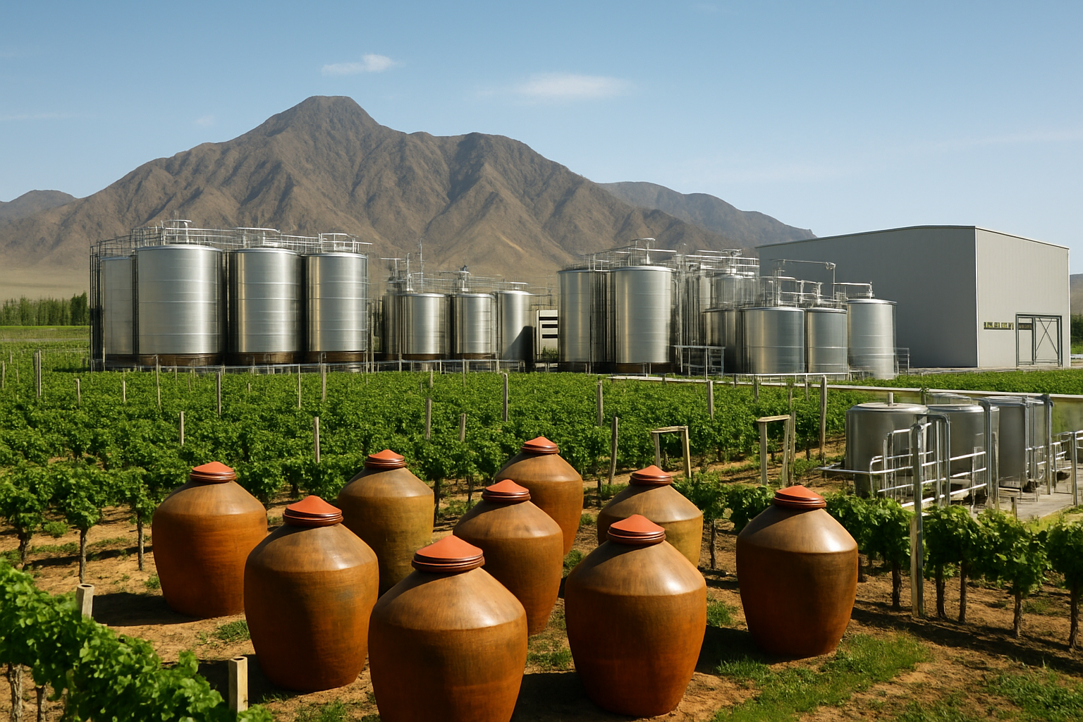 Panorama du vignoble de Ningxia montrant l