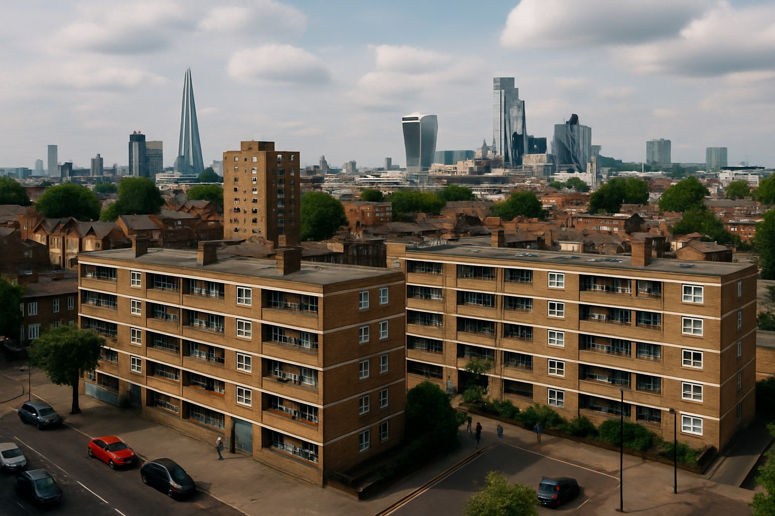 Quartier pauvre de Londres - réalités sociales actuelles