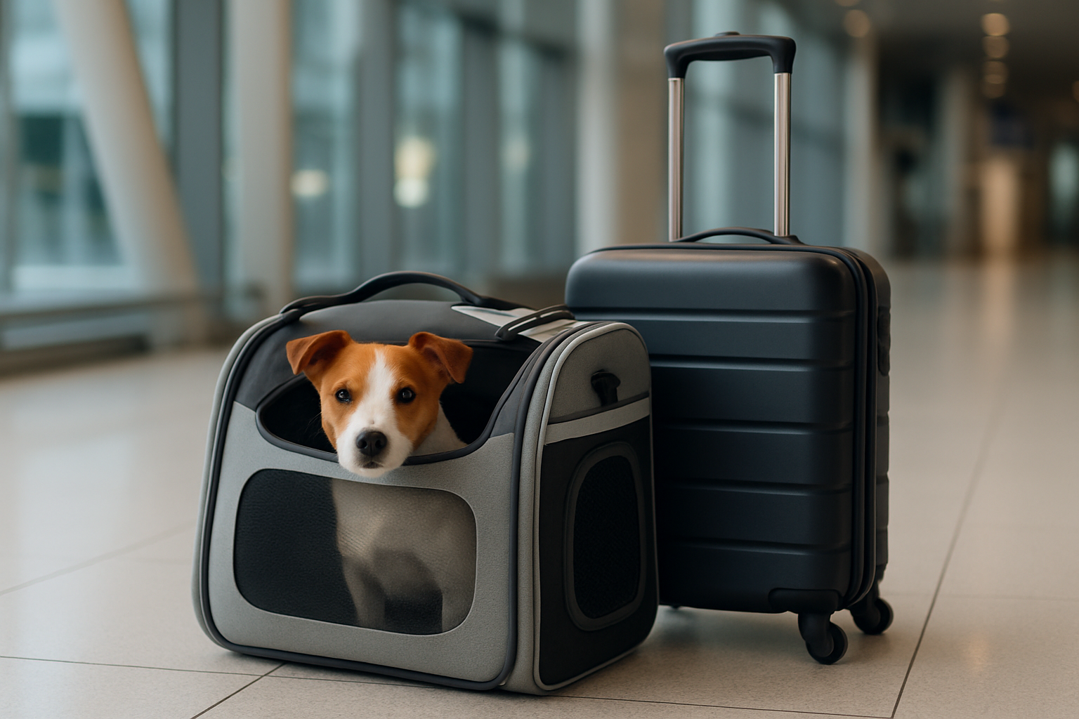 Sac de voyage aviation conforme aux normes, garantissant confort et sécurité pour le chien en déplacement.