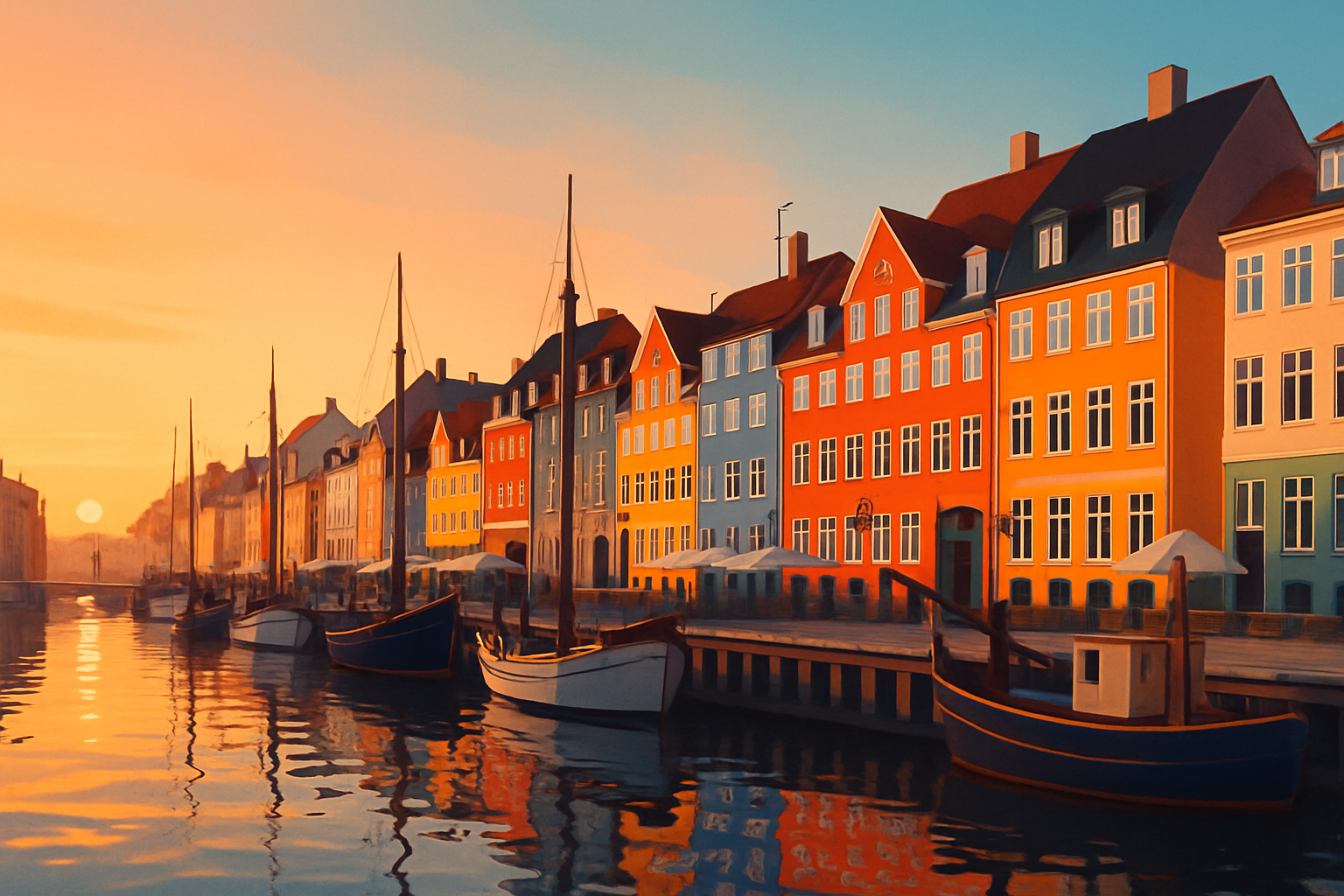 Le célèbre quai de Nyhavn avec ses maisons colorées et bateaux historiques, un incontournable de Copenhague