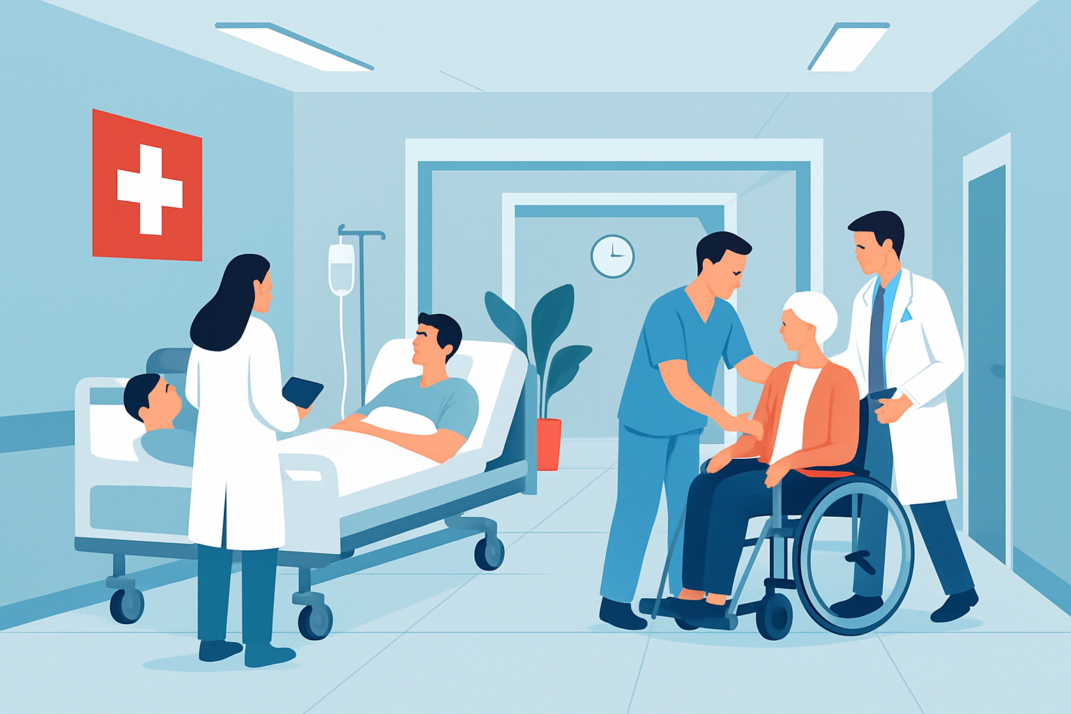 Un hôpital suisse moderne illustrant la qualité et l